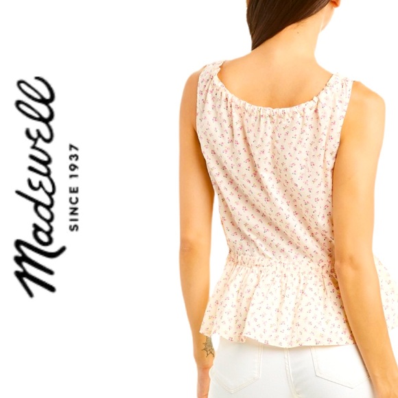 NWT/NIB MADEWELL ๐ฏ Cotton Floral Peasant Tant-Tie - Picture 5 of 13